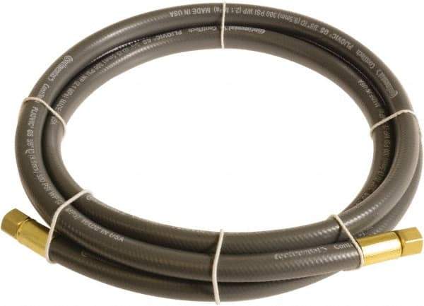 Continental ContiTech - 3/8" ID x 0.6" OD 10' Long Multipurpose Air Hose - FNPT x FNPT Ends, 300 Working psi, -10 to 158°F, 1/4" Fitting, Gray - Exact Tool & Supply