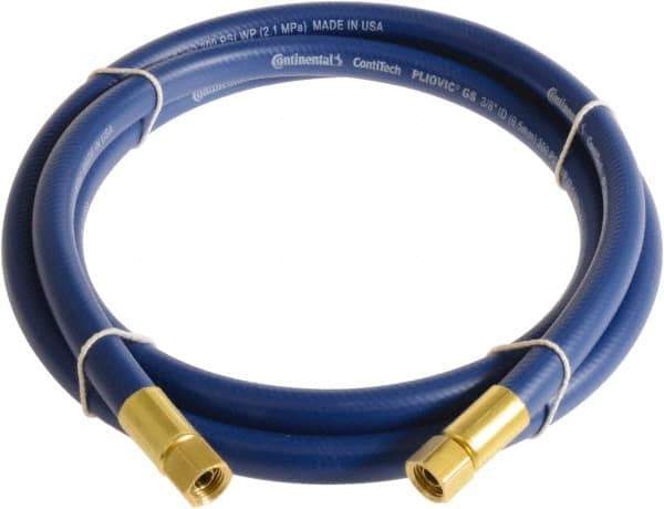 Continental ContiTech - 1/4" ID x 0.45" OD 10' Long Multipurpose Air Hose - FNPT x FNPT Ends, 300 Working psi, -10 to 158°F, 1/4" Fitting, Blue - Exact Tool & Supply