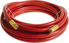 Continental ContiTech - 3/8" ID x 0.6" OD 100' Long Multipurpose Air Hose - FNPT x FNPT Ends, 300 Working psi, -10 to 158°F, 1/4" Fitting, Red - Exact Tool & Supply