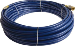 Continental ContiTech - 3/8" ID x 0.6" OD 100' Long Multipurpose Air Hose - Industrial Interchange Safety Coupler x Male Plug Ends, 300 Working psi, -10 to 158°F, 1/4" Fitting, Blue - Exact Tool & Supply
