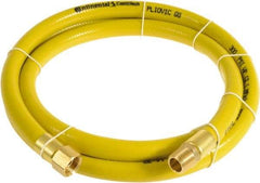 Continental ContiTech - 1/4" ID x 0.45" OD 75' Long Multipurpose Air Hose - MNPT x FNPT Ends, 300 Working psi, -10 to 158°F, 1/4" Fitting, Yellow - Exact Tool & Supply