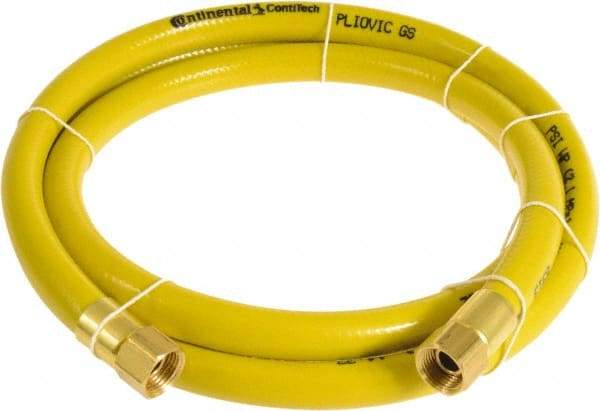 Continental ContiTech - 1/4" ID x 0.45" OD 75' Long Multipurpose Air Hose - FNPT x FNPT Ends, 300 Working psi, -10 to 158°F, 1/4" Fitting, Yellow - Exact Tool & Supply