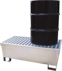 UltraTech - 68 Gal Sump, 2,575 Lb Capacity, 2 Drum, Galvanized Steel Spill Deck or Pallet - 47-1/4" Long x 31-1/2" Wide x 18" High - Exact Tool & Supply