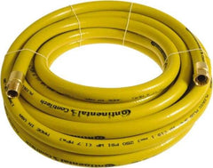 Continental ContiTech - 3/4" ID x 1.11" OD 75' Long Multipurpose Air Hose - MNPT x FNPT Ends, 250 Working psi, -10 to 158°F, 3/4" Fitting, Yellow - Exact Tool & Supply