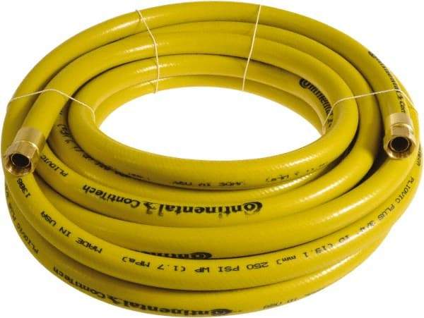 Continental ContiTech - 3/4" ID x 1.11" OD 50' Long Multipurpose Air Hose - FNPT x FNPT Ends, 250 Working psi, -10 to 158°F, 3/4" Fitting, Yellow - Exact Tool & Supply