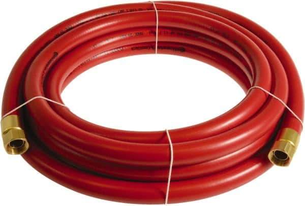 Continental ContiTech - 3/4" ID x 1.11" OD 100' Long Multipurpose Air Hose - FNPT x FNPT Ends, 250 Working psi, -10 to 158°F, 3/4" Fitting, Red - Exact Tool & Supply