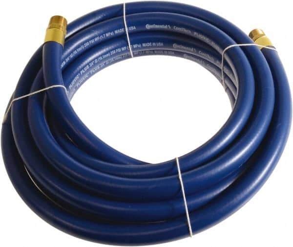 Continental ContiTech - 1" ID x 1.38" OD 20' Long Multipurpose Air Hose - MNPT x MNPT Ends, 250 Working psi, -10 to 158°F, 1" Fitting, Blue - Exact Tool & Supply