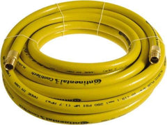 Continental ContiTech - 3/4" ID x 1.11" OD 20' Long Multipurpose Air Hose - MNPT x MNPT Ends, 250 Working psi, -10 to 158°F, 3/4" Fitting, Yellow - Exact Tool & Supply