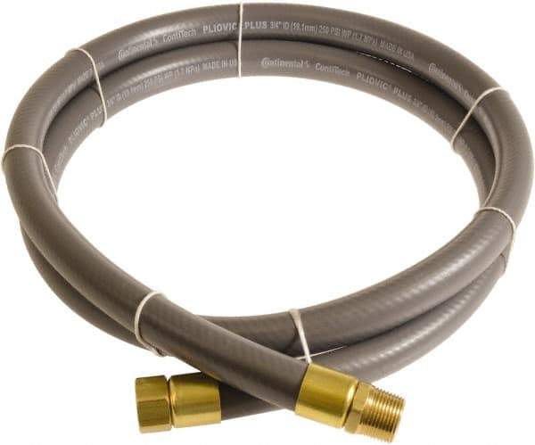 Continental ContiTech - 3/4" ID x 1.11" OD 5' Long Multipurpose Air Hose - MNPT x FNPT Ends, 250 Working psi, -10 to 158°F, 3/4" Fitting, Gray - Exact Tool & Supply
