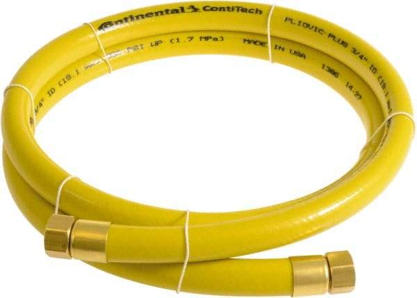 Continental ContiTech - 3/4" ID x 1.11" OD 10' Long Multipurpose Air Hose - FNPT x FNPT Ends, 250 Working psi, -10 to 158°F, 3/4" Fitting, Yellow - Exact Tool & Supply