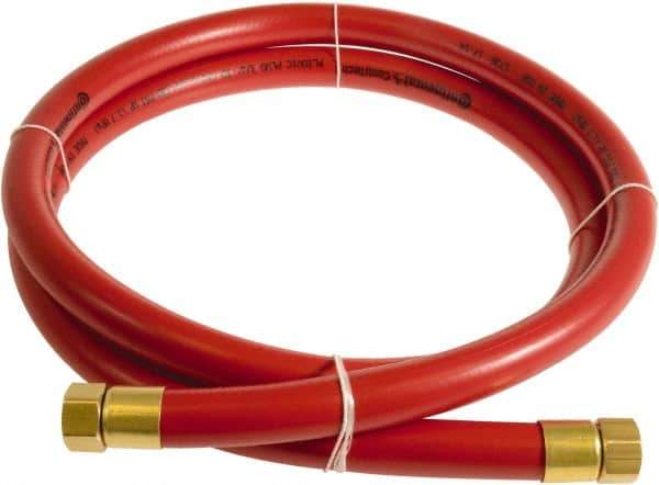 Continental ContiTech - 3/4" ID x 1.11" OD 5' Long Multipurpose Air Hose - FNPT x FNPT Ends, 250 Working psi, -10 to 158°F, 3/4" Fitting, Red - Exact Tool & Supply