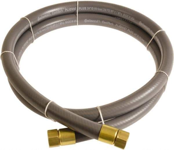 Continental ContiTech - 3/4" ID x 1.11" OD 5' Long Multipurpose Air Hose - FNPT x FNPT Ends, 250 Working psi, -10 to 158°F, 3/4" Fitting, Gray - Exact Tool & Supply