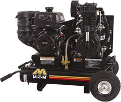MI-T-M - 9.59 hp, 17.2 CFM, 175 Max psi, Two Stage Portable Fuel Air Compressor - Kohler CH395 OHV Engine - Exact Tool & Supply
