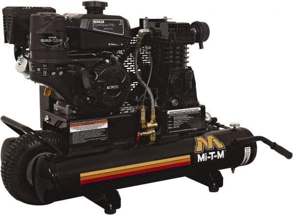 MI-T-M - 7.0 hp, 13.9 CFM, 90 Max psi, Single Stage Portable Fuel Air Compressor - Kohler CH270 OHV Engine - Exact Tool & Supply