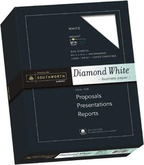 Southworth - 8-1/2" x 11" White Copy Paper - Use with Inkjet Printers, Laser Printers, Copiers - Exact Tool & Supply