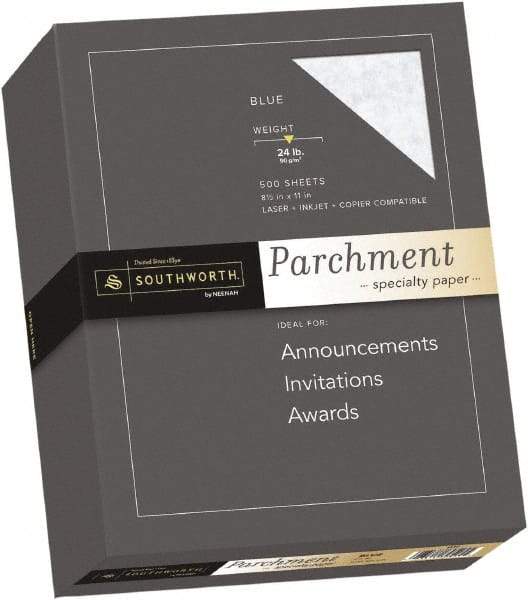 Southworth - 8-1/2" x 11" Blue Colored Copy Paper - Use with Inkjet Printers, Laser Printers, Copiers - Exact Tool & Supply
