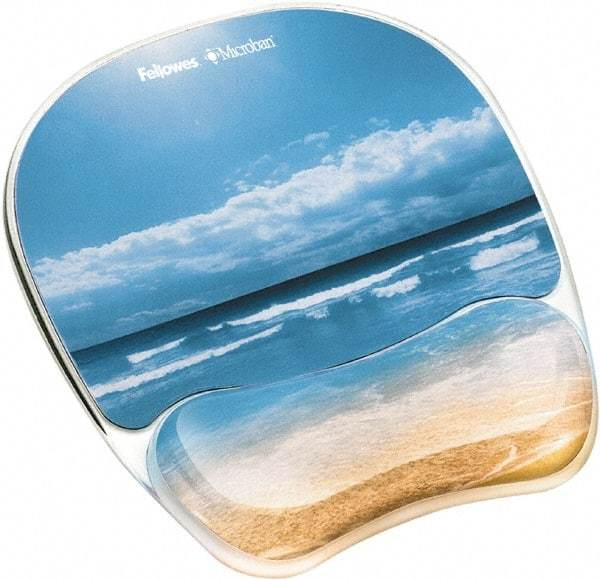 FELLOWES - 7-15/16" x 9-1/4" Multi-Colored Mouse Pad/Wrist Rest - Use with Computer, Laptop - Exact Tool & Supply