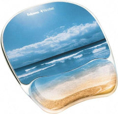 FELLOWES - 7-15/16" x 9-1/4" Multi-Colored Mouse Pad/Wrist Rest - Use with Computer, Laptop - Exact Tool & Supply
