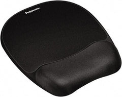 FELLOWES - Black Mouse Pad/Wrist Rest - Use with Computer, Laptop - Exact Tool & Supply