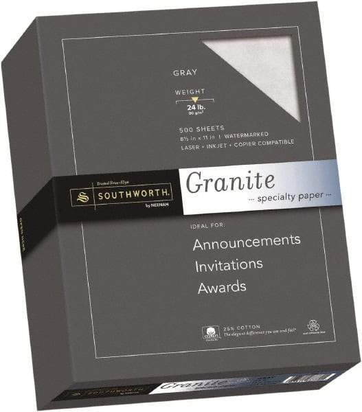 Southworth - 8-1/2" x 11" Gray Colored Copy Paper - Use with Laser Printers, Inkjet Printers, Copiers - Exact Tool & Supply