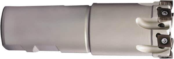 Sumitomo - 1-1/2" Cut Diam, 2.281" Shank Diam, 4.34" OAL, Indexable Square Shoulder End Mill - LNEX0804.. Inserts, Weldon Shank, 90° Lead Angle, Series TSX - Exact Tool & Supply