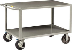 Little Giant - 5,000 Lb Capacity, 30" Wide x 66" Long x 36" High Shelf Cart - 2 Shelf, Steel, 4 Swivel Casters - Exact Tool & Supply