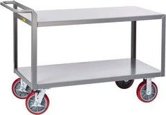 Little Giant - 3,600 Lb Capacity, 24" Wide x 54" Long x 36" High Shelf Cart - 2 Shelf, Steel, 2 Rigid/2 Swivel Casters - Exact Tool & Supply