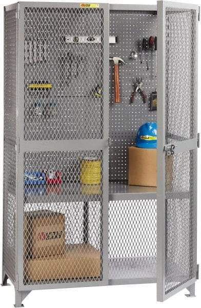 Little Giant - 1 Shelf Visible Storage Cabinet - Steel, 49" Wide x 33" Deep x 81" High, Gray - Exact Tool & Supply