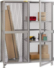Little Giant - 2 Shelf Visible Storage Cabinet - Steel, 49" Wide x 33" Deep x 78" High, Gray - Exact Tool & Supply