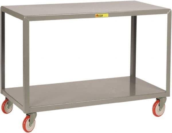 Little Giant - Mobile Table - Steel, Fixed Leg, Gray, 32" Long x 18" Deep x 34" High - Exact Tool & Supply