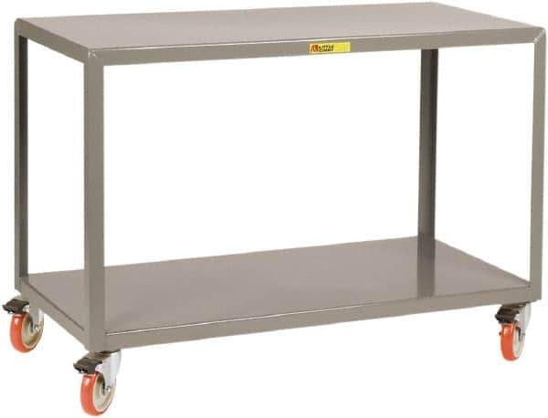 Little Giant - Mobile Table - Steel, Fixed Leg, Gray, 48" Long x 30" Deep x 34" High - Exact Tool & Supply