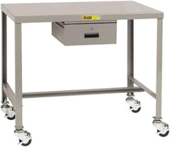 Little Giant - Mobile Machine Table - Steel, Fixed Leg, Gray, 48" Long x 24" Deep x 24" High - Exact Tool & Supply