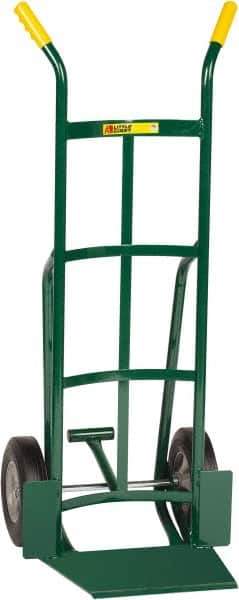 Little Giant - 800 Lb Capacity 49" OAH Hand Truck - 13-1/2 x 16" Base Plate, Dual Handle, Steel, Solid Rubber Wheels - Exact Tool & Supply