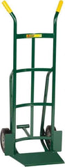Little Giant - 800 Lb Capacity 49" OAH Hand Truck - 13-1/2 x 16" Base Plate, Dual Handle, Steel, Solid Rubber Wheels - Exact Tool & Supply