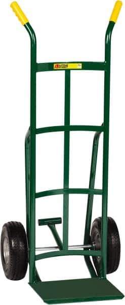 Little Giant - 800 Lb Capacity 49" OAH Hand Truck - 12 x 14" Base Plate, Dual Handle, Steel, Flat-Free Microcellular Foam Wheels - Exact Tool & Supply