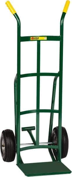 Little Giant - 800 Lb Capacity 49" OAH Hand Truck - 12 x 14" Base Plate, Dual Handle, Steel, Pneumatic Wheels - Exact Tool & Supply