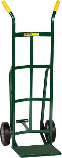 Little Giant - 800 Lb Capacity 49" OAH Hand Truck - 12 x 14" Base Plate, Dual Handle, Steel, Solid Rubber Wheels - Exact Tool & Supply