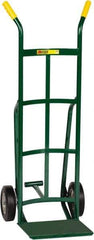 Little Giant - 800 Lb Capacity 49" OAH Hand Truck - 12 x 14" Base Plate, Dual Handle, Steel, Solid Rubber Wheels - Exact Tool & Supply