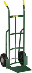 Little Giant - 800 Lb Capacity 49" OAH Hand Truck - 13-1/2 x 16" Base Plate, Dual Handle, Steel, Pneumatic Wheels - Exact Tool & Supply