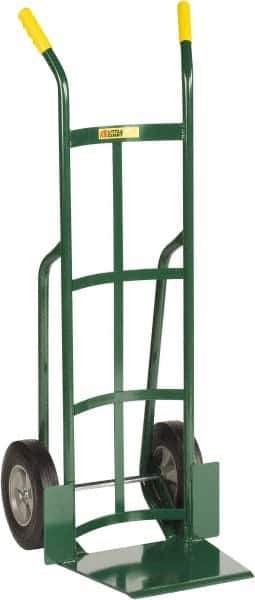 Little Giant - 800 Lb Capacity 49" OAH Hand Truck - 13-1/2 x 16" Base Plate, Dual Handle, Steel, Solid Rubber Wheels - Exact Tool & Supply