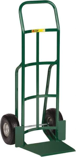 Little Giant - 600 Lb Capacity 47" OAH Hand Truck - 13-1/2 x 16" Base Plate, Continuous Handle, Steel, Flat-Free Microcellular Foam Wheels - Exact Tool & Supply