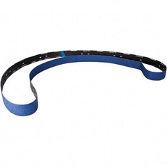 Norton - 2" Wide x 132" OAL, 36 Grit, Zirconia Alumina Abrasive Belt - Zirconia Alumina, Coated, Y Weighted Cloth Backing - Exact Tool & Supply