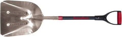 Razor-Back - 18-1/2" High x 15" Wide Square Aluminum Scoop - 29" Long Fiberglass D-Grip Handle, No Step - Exact Tool & Supply