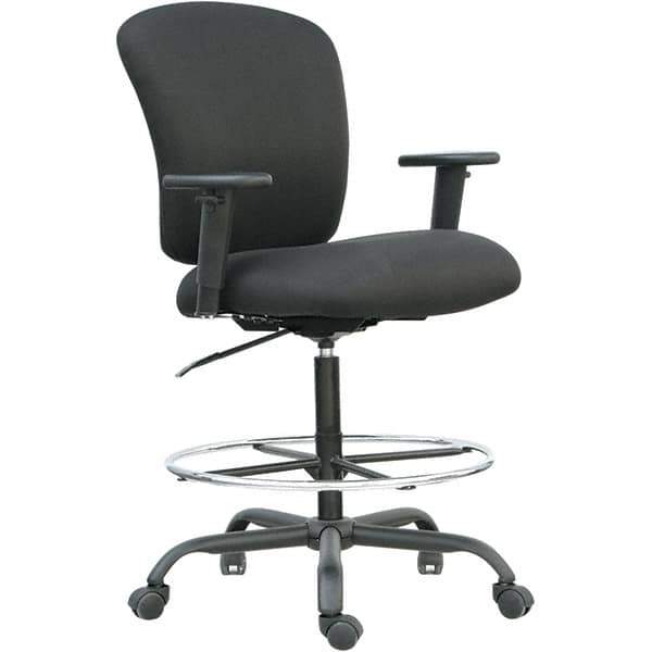 ALERA - 49-1/4" High Big & Tall Swivel/Tilt Chair - 29-1/2" Wide x 25-3/4" Deep, Fabric Mesh Seat, Black - Exact Tool & Supply