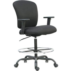 ALERA - 49-1/4" High Big & Tall Swivel/Tilt Chair - 29-1/2" Wide x 25-3/4" Deep, Fabric Mesh Seat, Black - Exact Tool & Supply