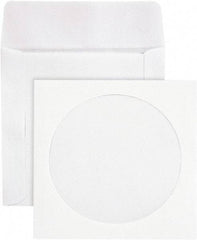 Quality Park - 1 Compartment, 5" Wide x 5" High x 1/4" Deep, CD/DVD Sleeves - Paper, White - Exact Tool & Supply