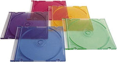 Verbatim - 1 Compartment, 4-7/8" Wide x 5-5/8" High x 1/4" Deep, CD/DVD Case - Polypropylene, Assorted Colors - Exact Tool & Supply