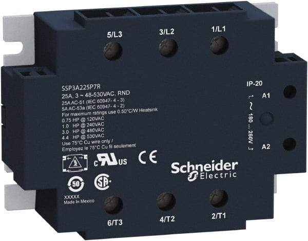 Schneider Electric - 3 Pole, 3NO, 18-36 VAC Control Relay - Exact Tool & Supply