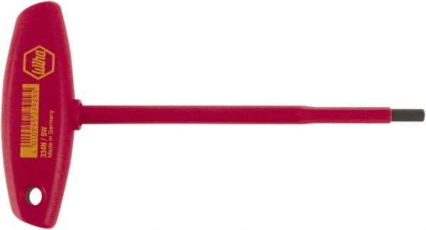 Wiha - 3/16" Hex, T-Handle, Insulated Hex Key - 6-29/32" OAL, Chrome Vanadium Molybdenum, Inch System of Measurement - Exact Tool & Supply