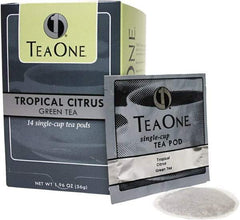 Tea One - Tea Pods, Tropical Citrus Green, 14/Box - Exact Tool & Supply